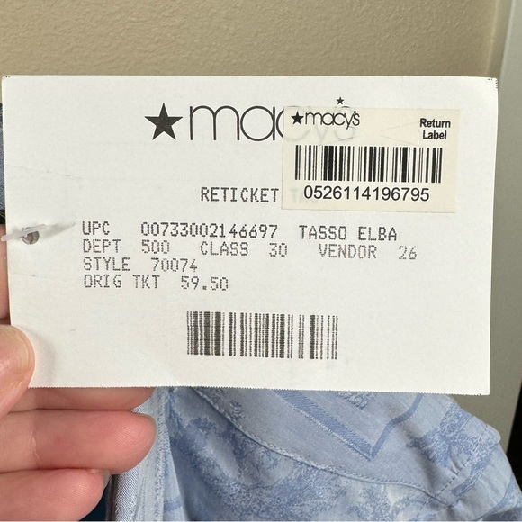 Tasso Elba Mens Tourista Jacquard Regular Fit Button Down Shirt Blue XL - Picture 5 of 8